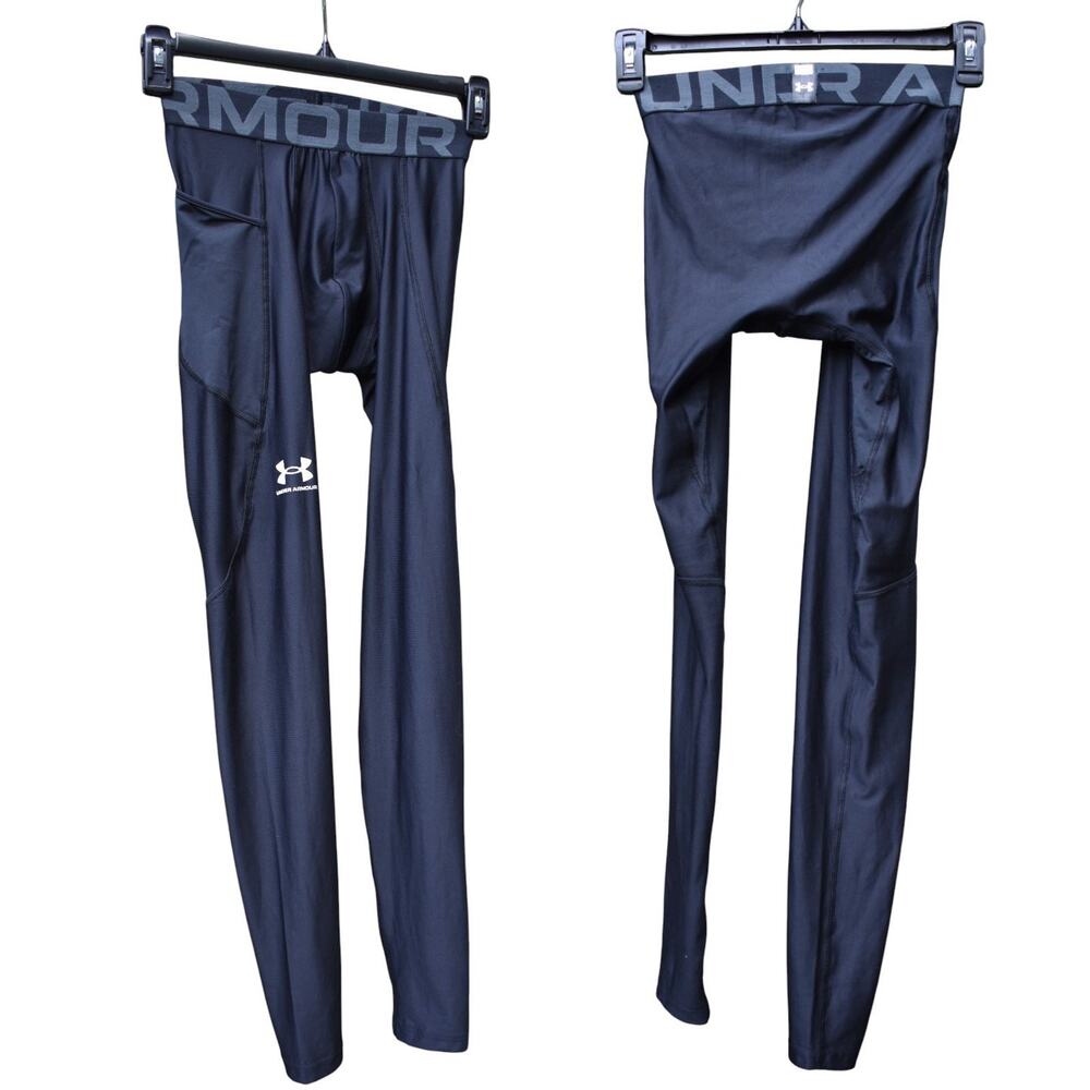 Under Armour Black HeatGear Compression Pants Tights Leggings -- Mens Small